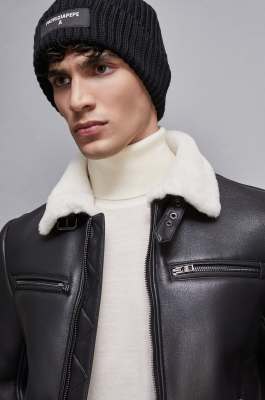 Ribbed hat, Black, Patrizia Pepe