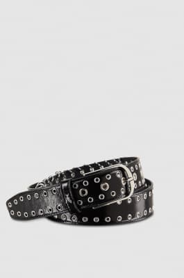 Low-waisted leather belt, Black, Patrizia Pepe
