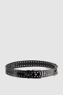 Low-waisted leather belt, Black, Patrizia Pepe