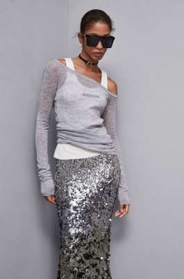 Long-sleeved wool sweater, Grey, Patrizia Pepe