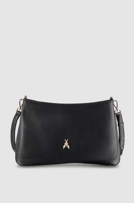 Three-compartment bag with shoulder strap, Black, Patrizia Pepe