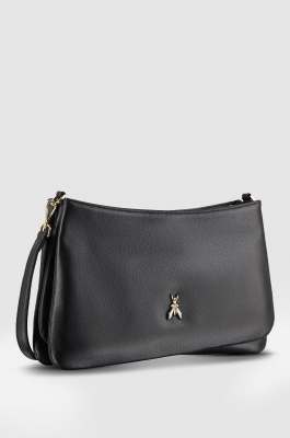 Three-compartment bag with shoulder strap, Black, Patrizia Pepe