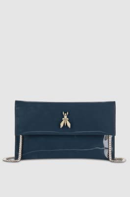 Clutch with chain shoulder strap, Grey, Patrizia Pepe