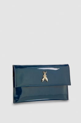 Clutch with chain shoulder strap, Grey, Patrizia Pepe