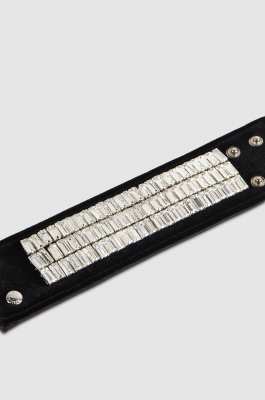 Chain bracelet with rhinestones, Black, Patrizia Pepe