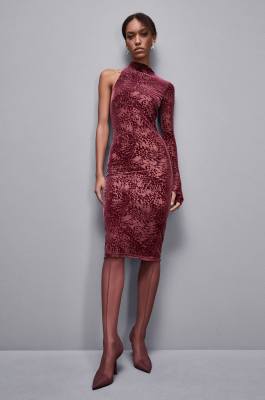 One-shoulder jersey dress, Red, Patrizia Pepe