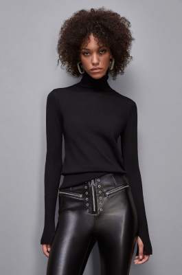 Slim fit wool turtleneck, Black, Patrizia Pepe