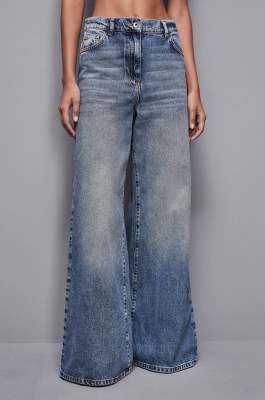 Low-waisted wide-leg jeans, Blue, Patrizia Pepe