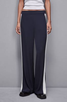 Low waist pants with colorful band, Blue, White, Patrizia Pepe
