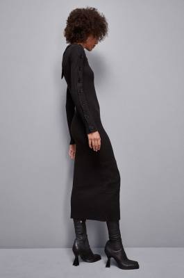 Long-sleeved midi dress, Black, Patrizia Pepe