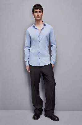 Shirt aus Baumwoll-Popeline Lang, Hellblau, Patrizia Pepe