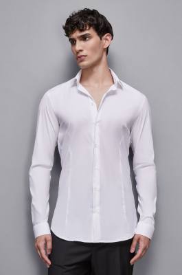 Cotton poplin long shirt, White, Patrizia Pepe
