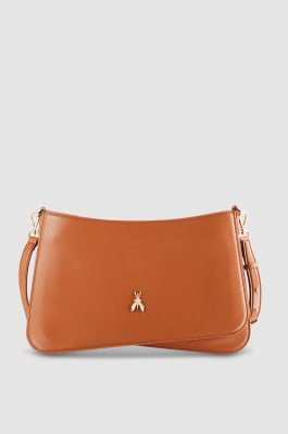 Handbag with detachable shoulder strap, Brown, Patrizia Pepe