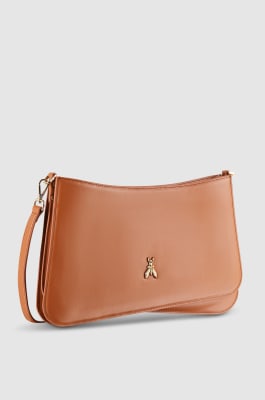 Handbag with detachable shoulder strap, Brown, Patrizia Pepe