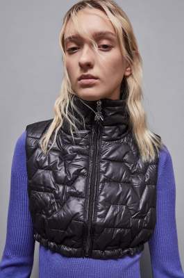 Sleeveless wrap top with quilting, Black, Patrizia Pepe