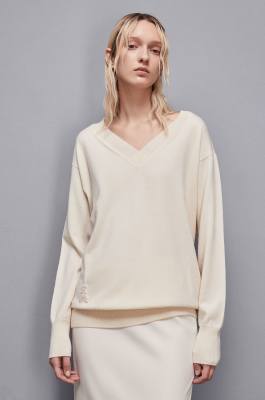 Soft wool sweater, Beige, Patrizia Pepe