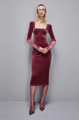 Bustierkleid aus Samt Essential, Rot, Patrizia Pepe