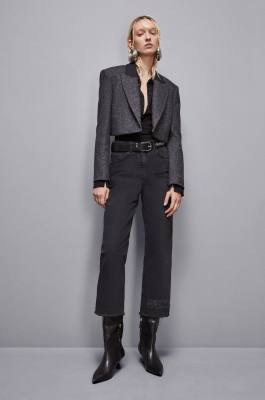 Denim cigarette-fit pants, Black, Patrizia Pepe