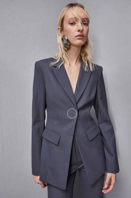 Stretch wool gabardine jacket, Grey, Patrizia Pepe