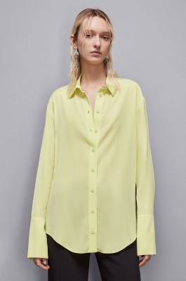Essential viscose twill shirt, Yellow, Patrizia Pepe