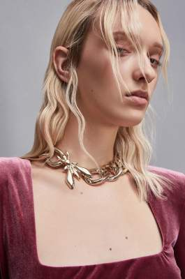 Maxi Chain ring necklace, Gold, Patrizia Pepe