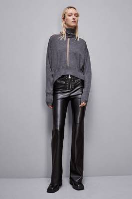 Cropped wool sweater, Grey, Patrizia Pepe