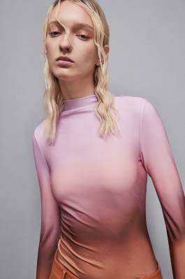 Essential jersey skinny sweater, Brown, Pink, Patrizia Pepe