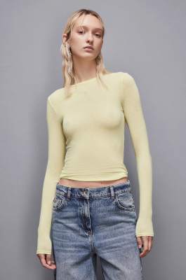 Crew-neck jersey sweater, Yellow, Patrizia Pepe
