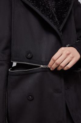 Reversible double-breasted coat, Black, Patrizia Pepe