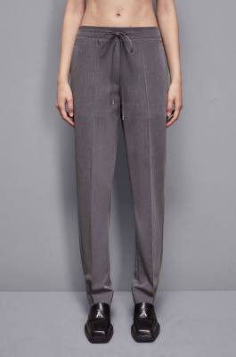 Essential viscose low-waisted pants, Grey, Patrizia Pepe