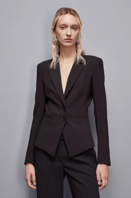Twill-Blazer schmaler Fit, Schwarz, Patrizia Pepe