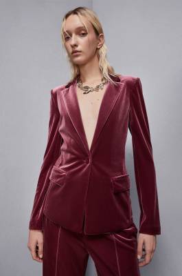 &quot;Essential&quot; velvet jacket, Red, Patrizia Pepe