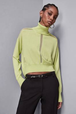 Cropped-Pullover aus Wolle, Gelb, Patrizia Pepe