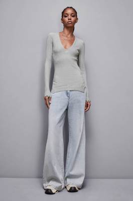 Essential ribbed knitting sweater, Grey, Patrizia Pepe