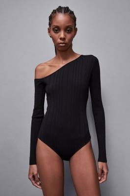 Bodysuit Slim-Fit aus Wollmix, Schwarz, Patrizia Pepe