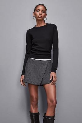 Wool sweater with round neckline, Black, Patrizia Pepe
