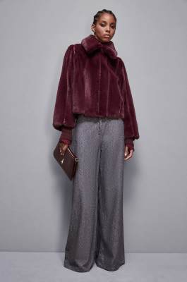 Short synthetic fabric coat, Red, Patrizia Pepe