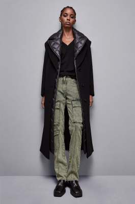 Long woolen cloth coat, Black, Patrizia Pepe