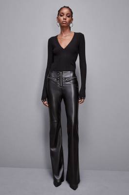 Essential ribbed knitting sweater, Black, Patrizia Pepe