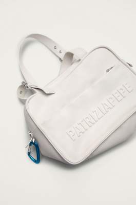 Soft leather shopping bag, White, Patrizia Pepe