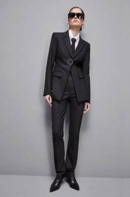 Essential tailored wool pants, Black, Patrizia Pepe