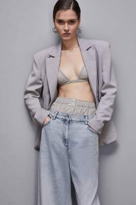Fabric boxer shorts with buttons, Grey, Patrizia Pepe