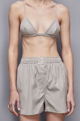 Fabric boxer shorts with buttons, Grey, Patrizia Pepe