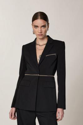 Jacke mit Reißverschluss Essential, Schwarz, Patrizia Pepe