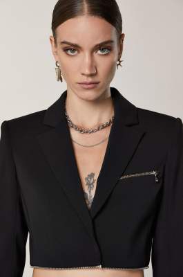 Jacke mit Reißverschluss Essential, Schwarz, Patrizia Pepe