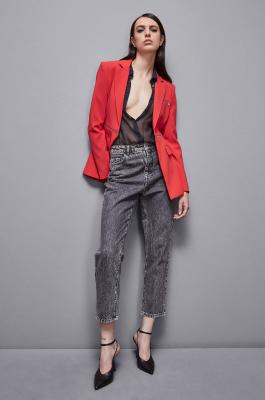 Essential jacket with zipper, Red, Patrizia Pepe