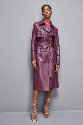 Trench coat with metal eyelets, Red, Patrizia Pepe