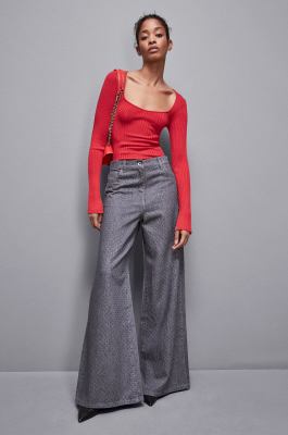 Viscose blend ribbed sweater, Red, Patrizia Pepe