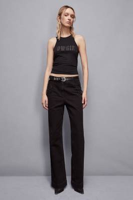 Cowgirl Tank-Top, Schwarz, Patrizia Pepe