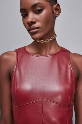 Midi dress with front slit, Red, Patrizia Pepe